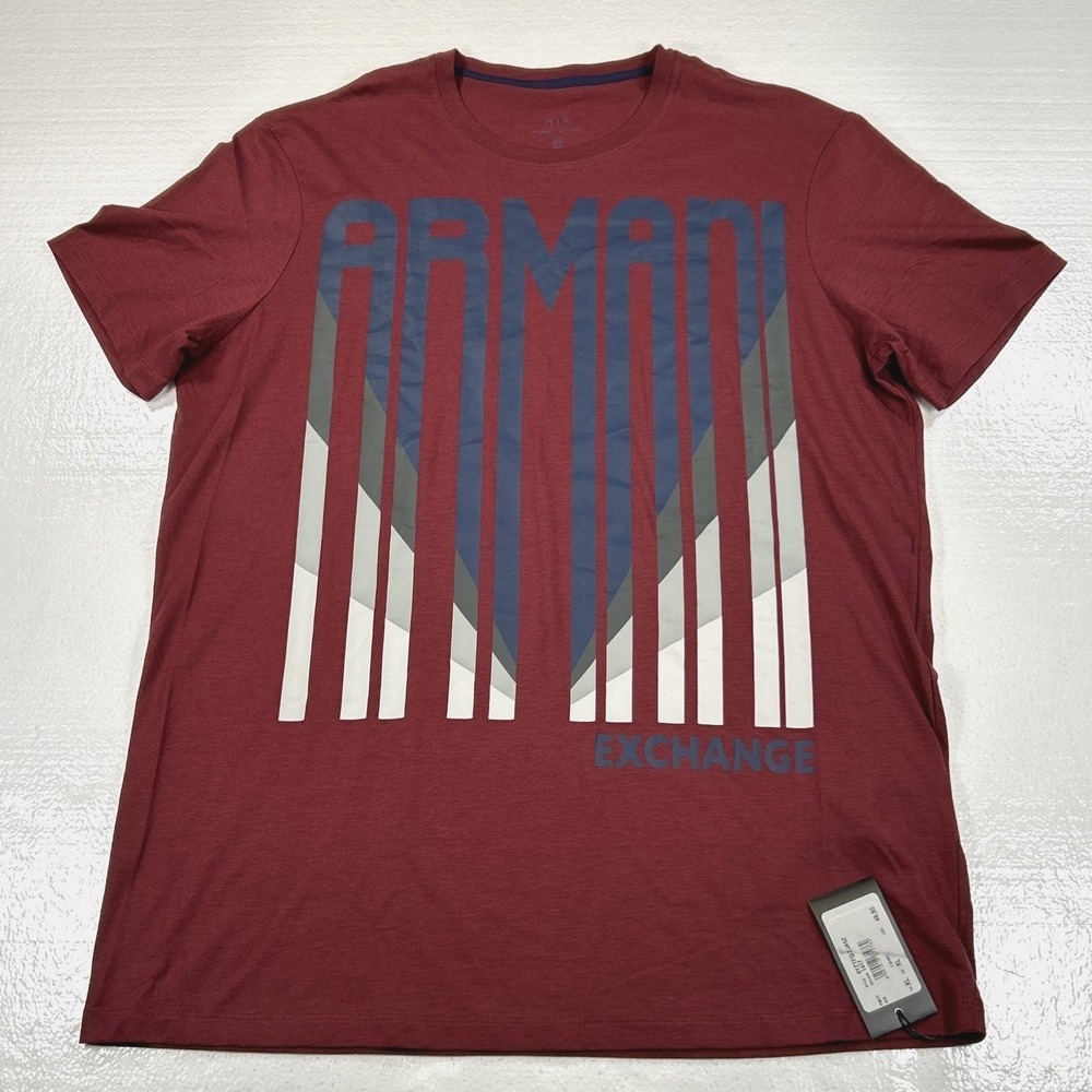 New Armani Exchange Shirt Mens XL Red NY 92 Collegiate